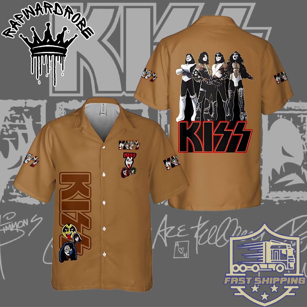 Kiss Rock Legends Yellow Hawaiian Shirt