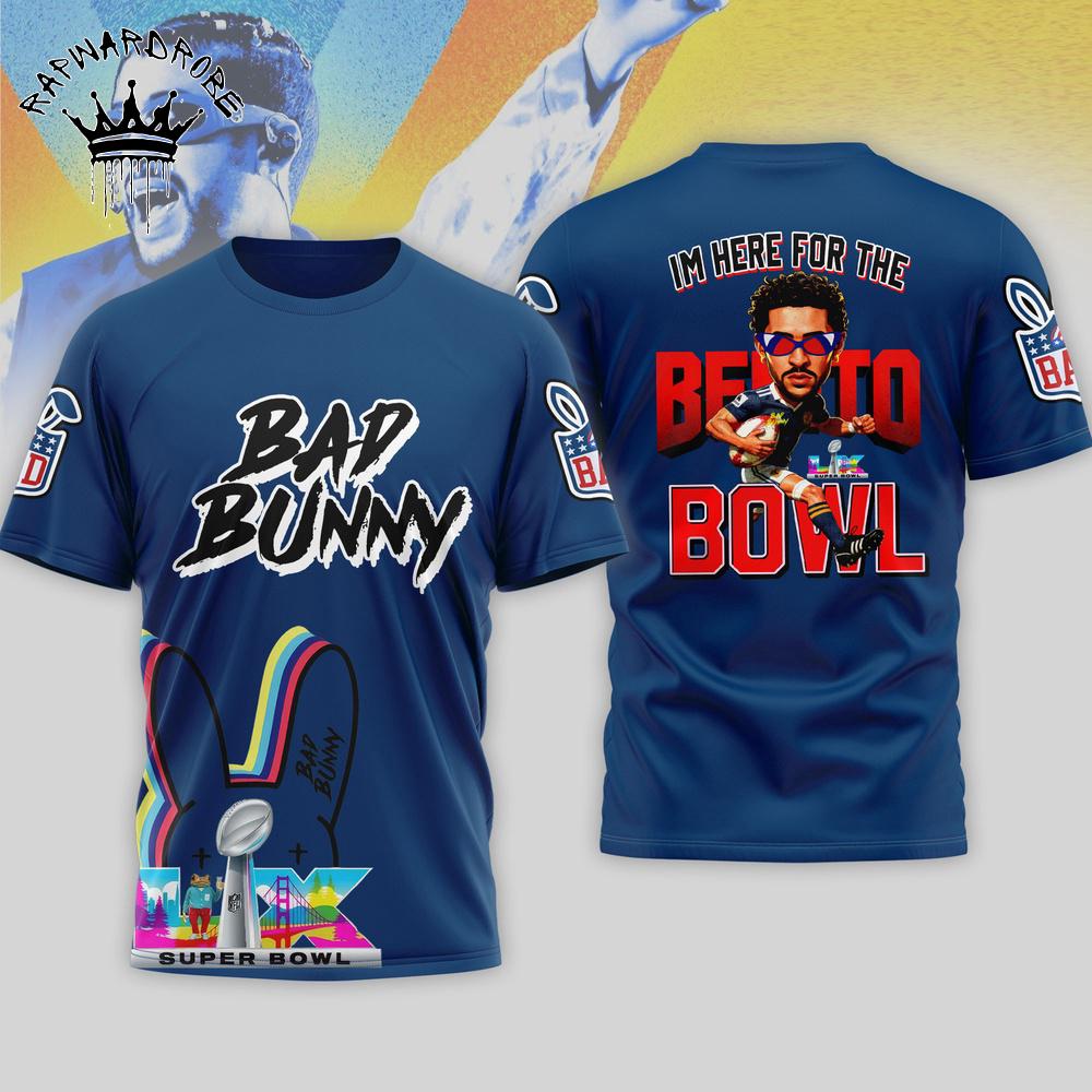 Bad Bunny Super Bowl Crossover Music Graphic T-Shirt – Limited Edition
