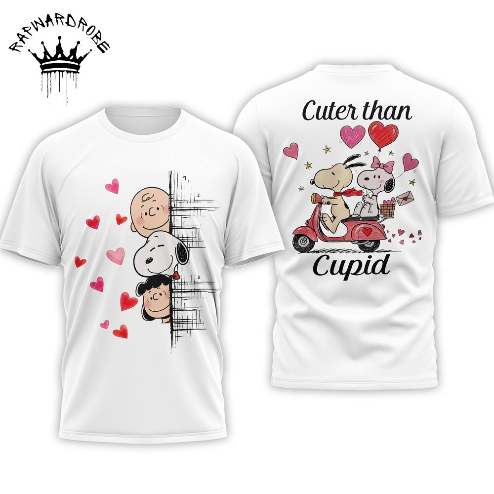 Cute Than Cupid Valentine Snoopy Peanuts Graphic T-Shirt
