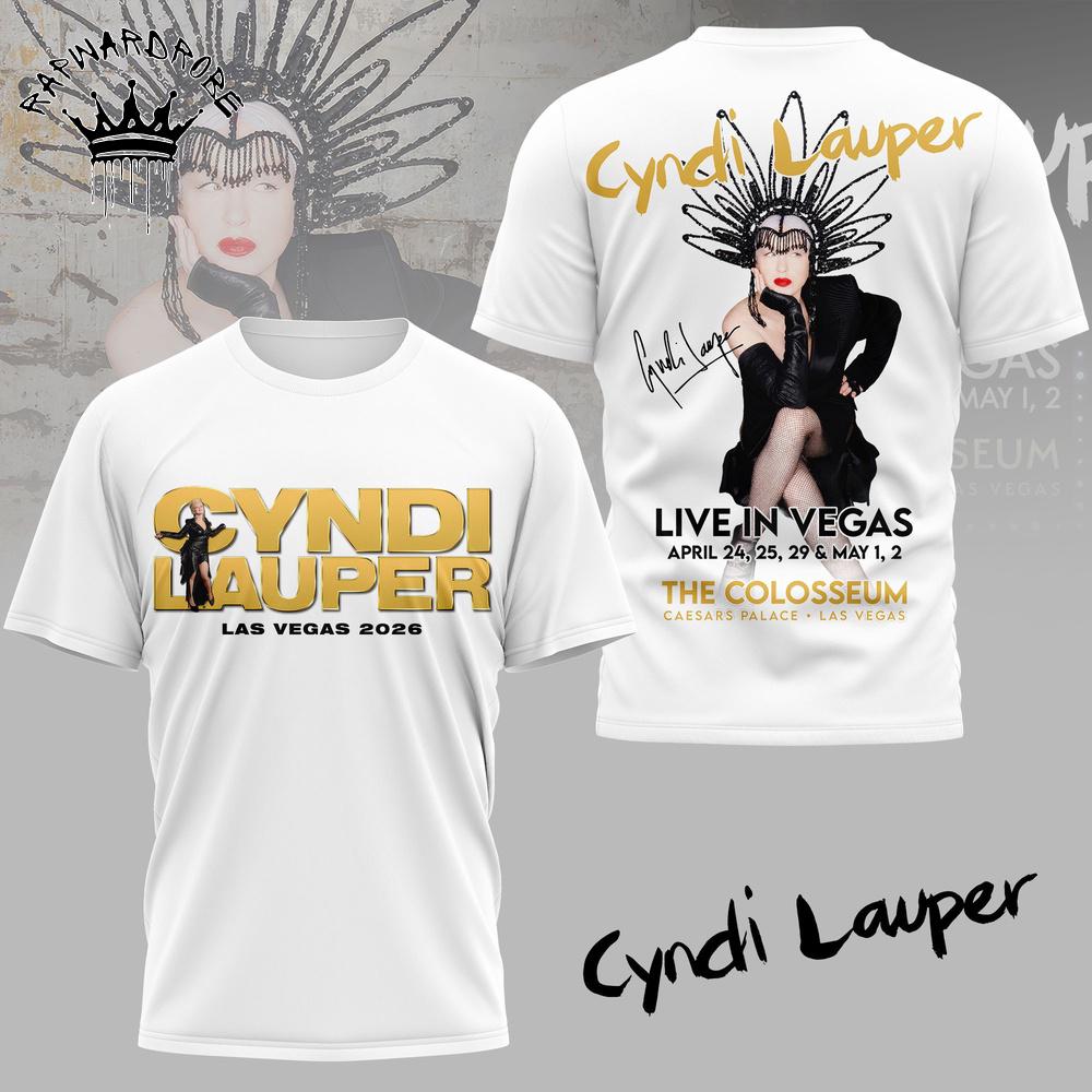 Cyndi Lauper Live In Vegas Retro Concert Graphic T Shirt