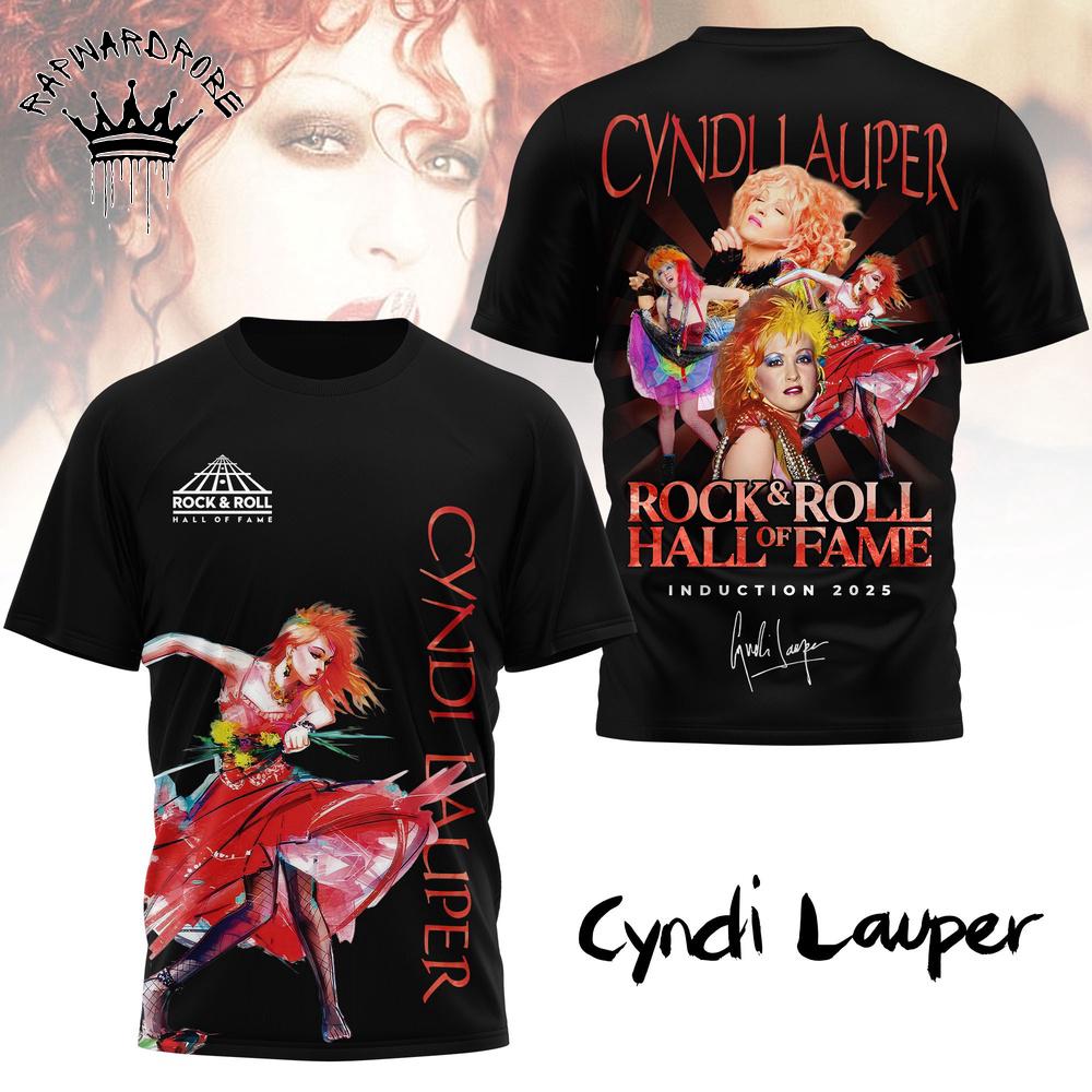 Cyndi Lauper Rock And Roll Hall Of Fame Portrait Graphic T Shirt