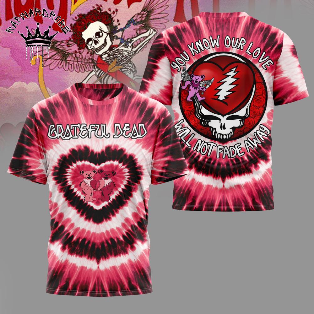 Grateful Dead Tie Dye Steal Your Heart Valentine 3D T-Shirt
