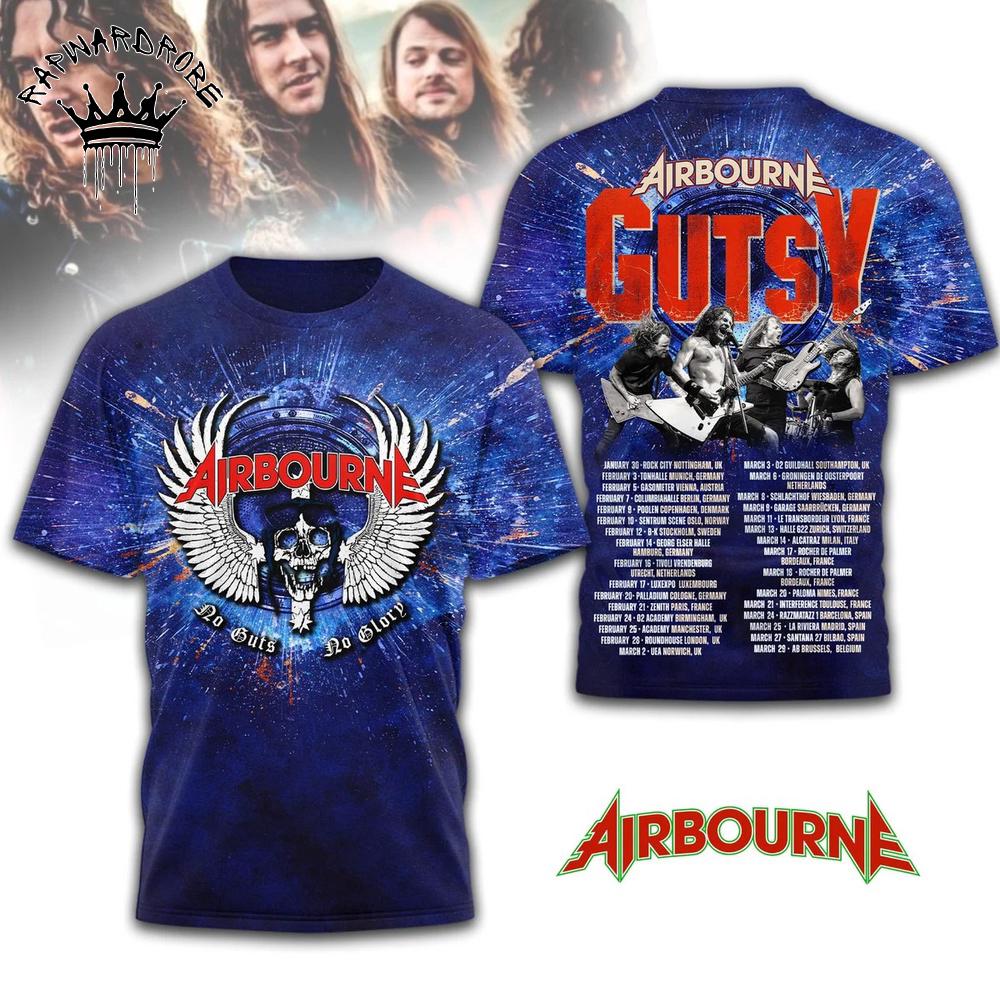Airbourne Band Gutsy Album Vintage Graphic T-Shirt