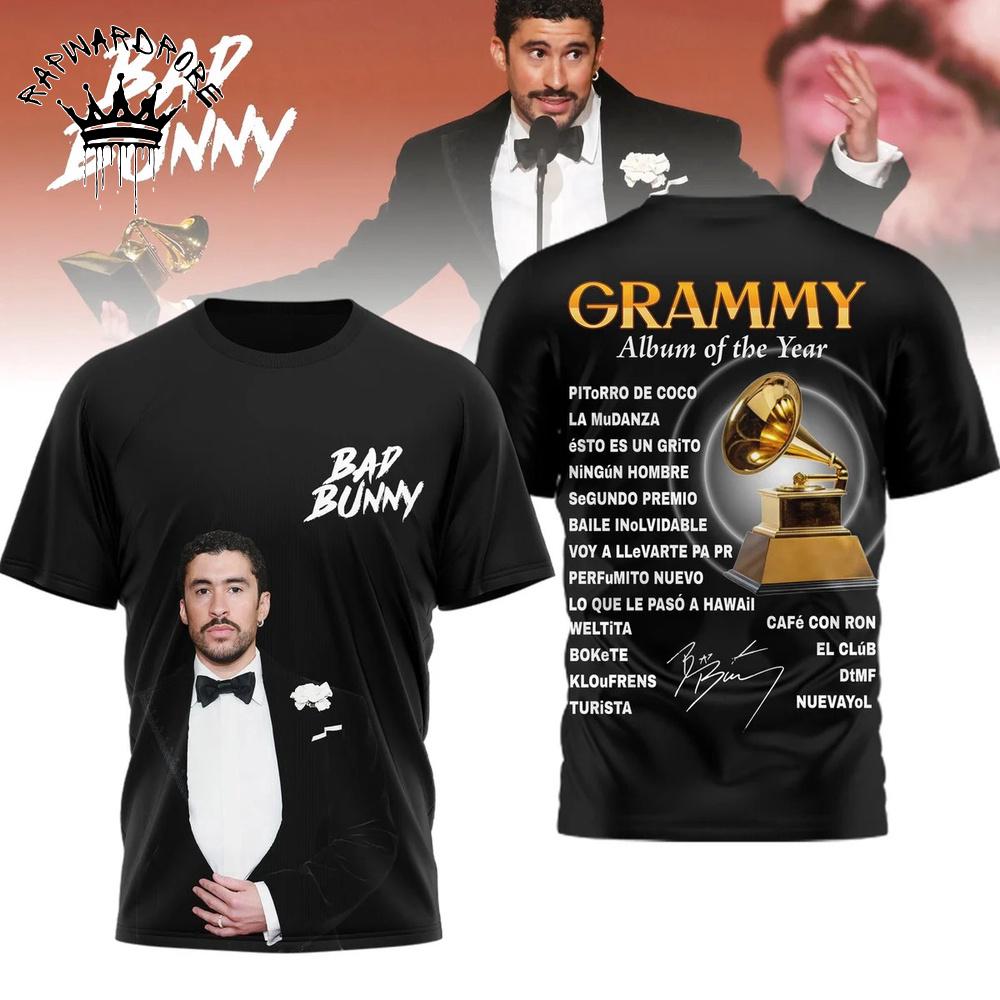 Bad Bunny Grammy Awards Tour T-Shirt, Latin Trap Music Fan Tee