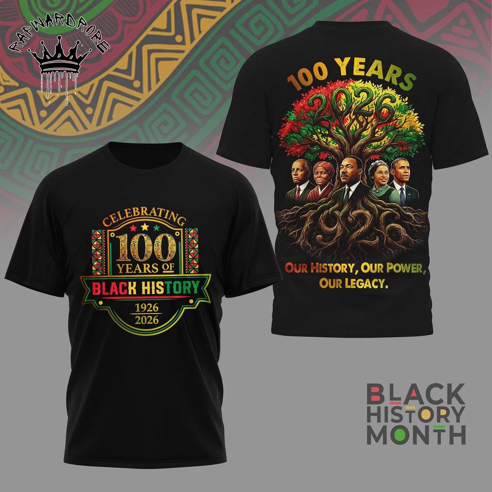 Black History Month 100 Years Celebration Vintage Graphic T-Shirt