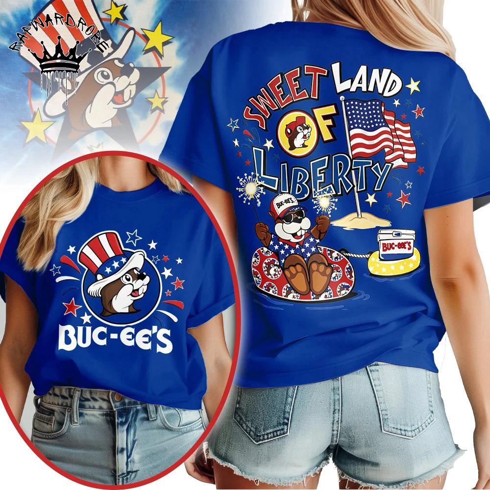Buc-Ee'S Sweet Land Of Liberty Patriotic T-Shirt, 4Th Of July Usa Fan Tee