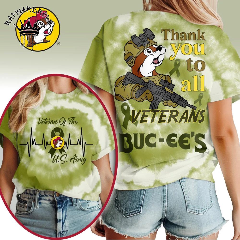 Buc-Ee'S Thank You To All Veterans Military Graphic T-Shirt
