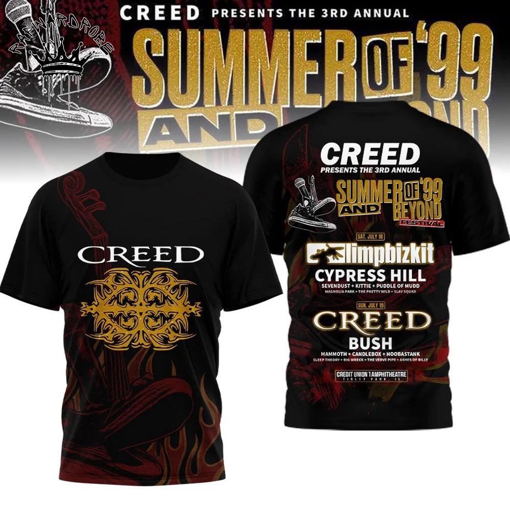 Creed Summer Of 99 Tour Poster Graphic T-Shirt
