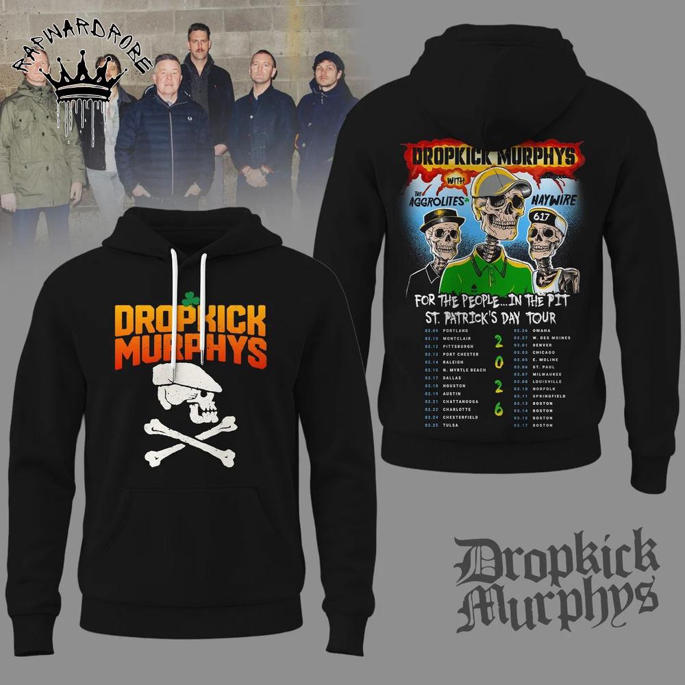 Dropkick Murphys Skull Crossbones Tour Graphic Pullover Hoodie
