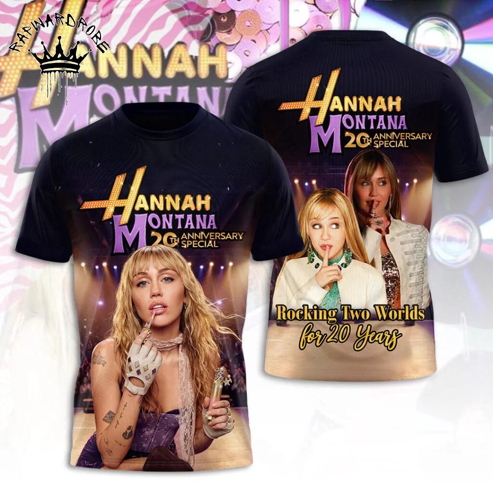 Hannah Montana 20th Anniversary Graphic T-Shirt Disney Miley Cyrus Fan Tee