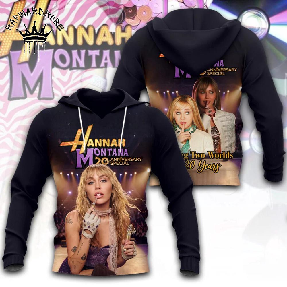 Hannah Montana 20th Anniversary Hoodie Disney Miley Cyrus Tour Graphic Hoodie