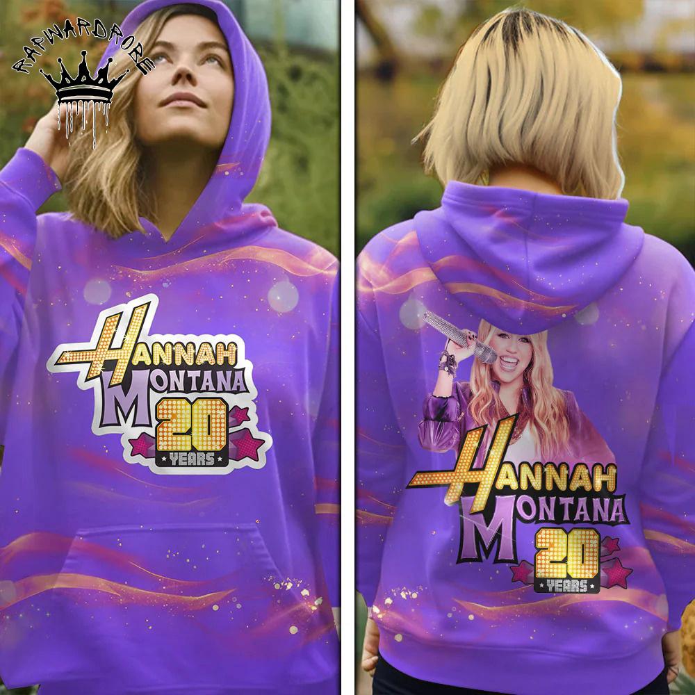 Hannah Montana 20th Anniversary Purple Hoodie Disney Miley Cyrus Graphic Hoodie