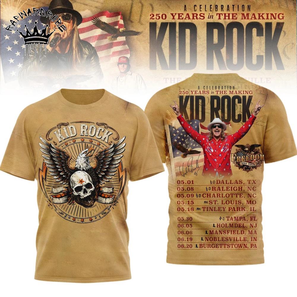 Kid Rock 250 Years American Badass Vintage Graphic T-Shirt