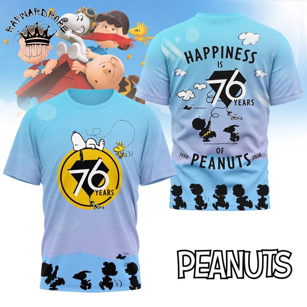 Peanuts 75 Years Happiness Snoopy Graphic T-Shirt