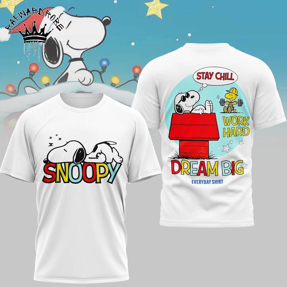 Peanuts Snoopy Dream Big Stay Chill Graphic T-Shirt