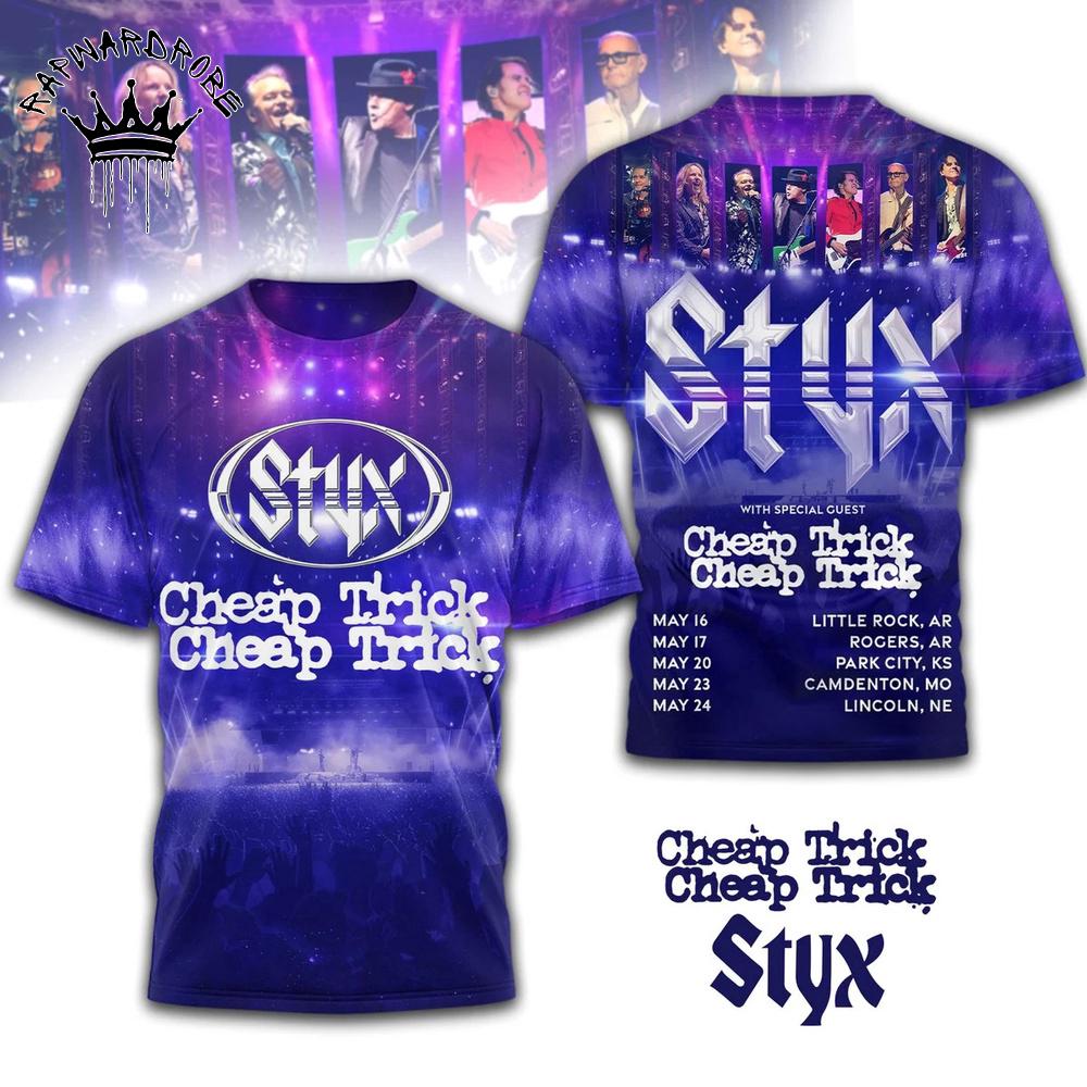 Styx Band Cheap Trick Tour Vintage Graphic T-Shirt