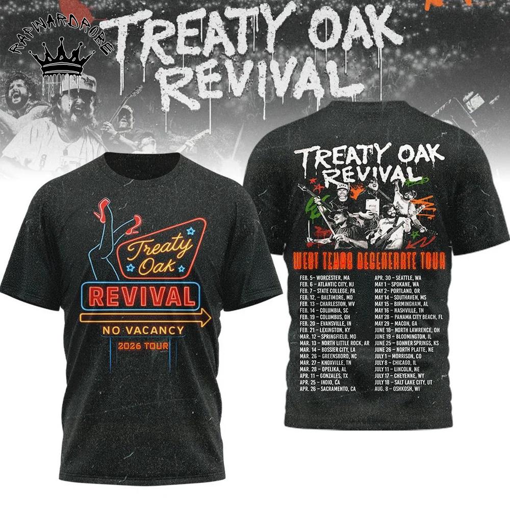 Treaty Oak Revival Revival Tour Dates Back Print T-Shirt