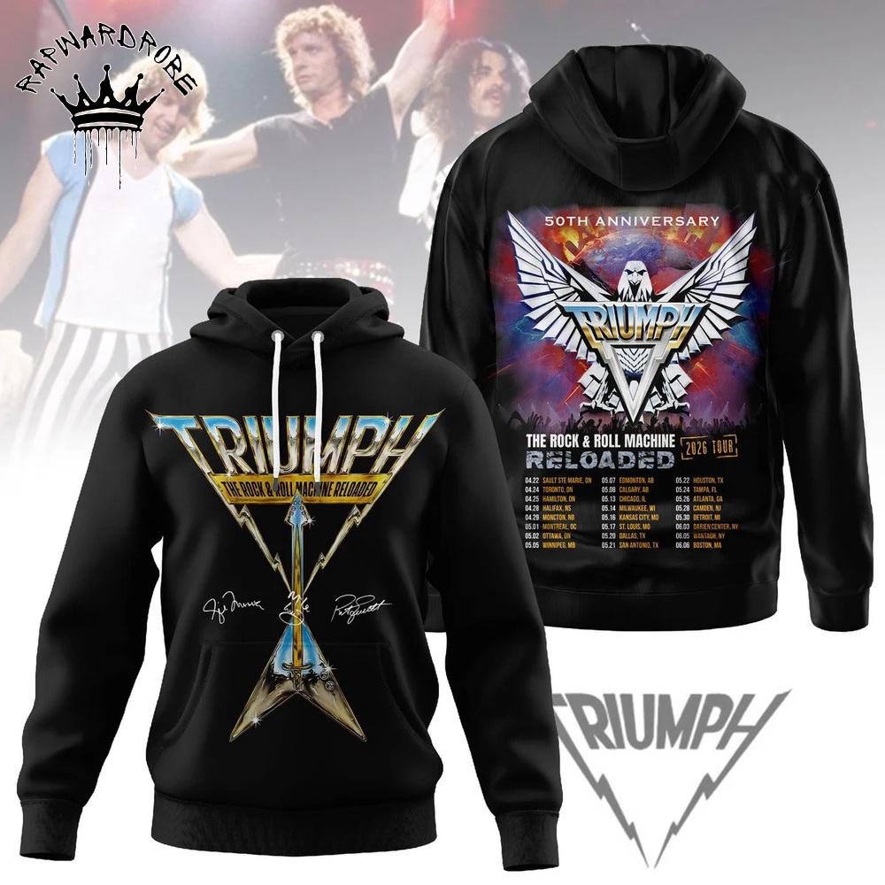 Triumph Classic Rock Tour Hoodie, Vintage Band Fan Pullover