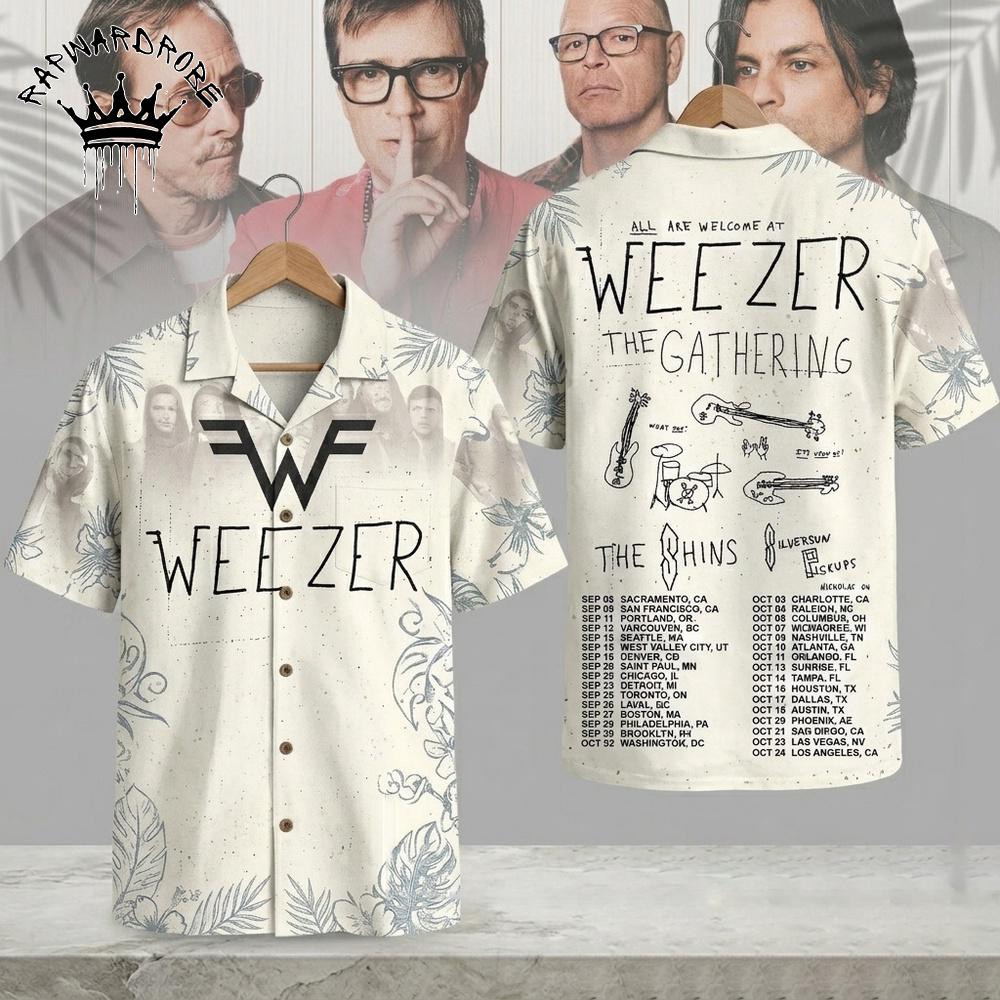Weezer Band The Gathering Tour Hawaiian Shirt Music Fan Hawaiian Shirt