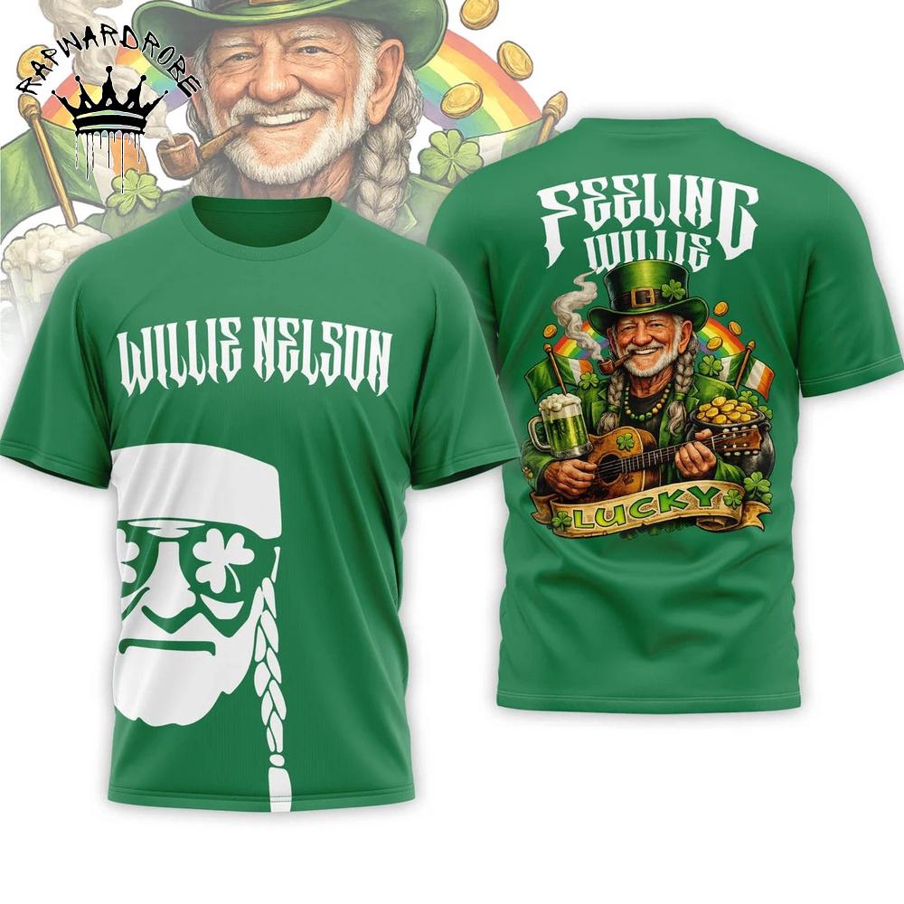 Willie Nelson Feeling Lucky St. Patrick’S Day Country Music Fan T-Shirt
