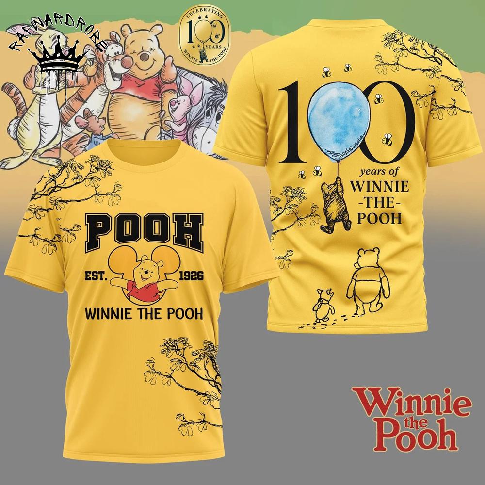 Winnie The Pooh 100 Years Classic Illustration Graphic T-Shirt
