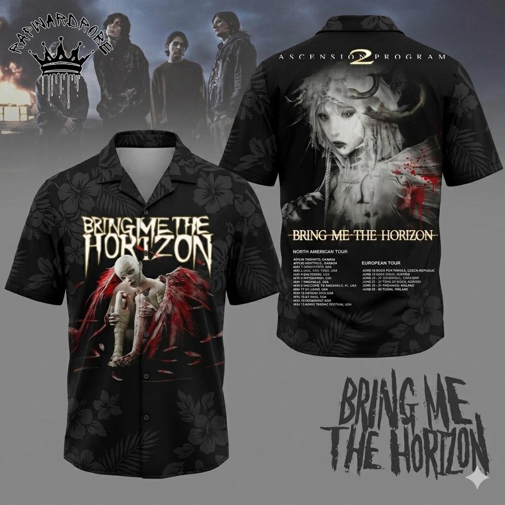 Bring Me The Horizon Dark Graphic Rock Band Hawaiian Shirt