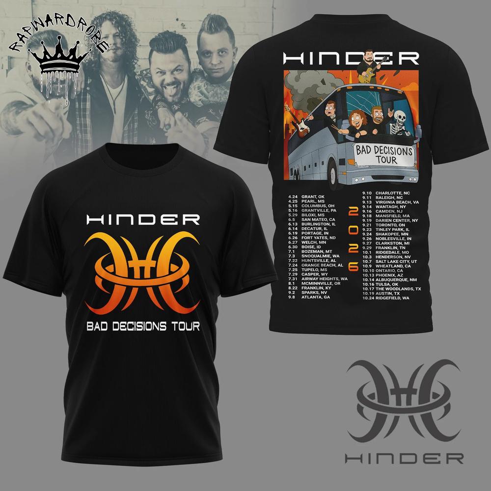 Hinder Band Tour 2026 Graphic T-Shirt