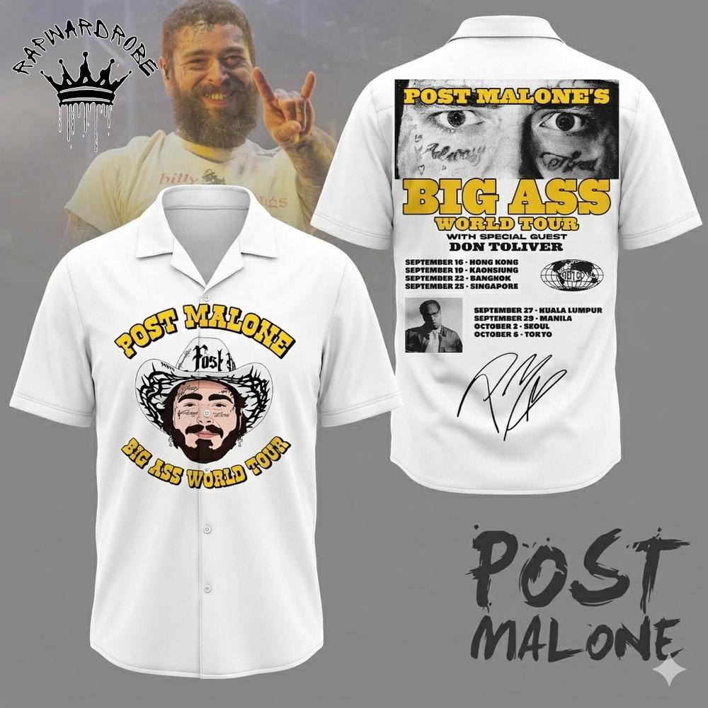Post Malone Big Ass Tour 2026 Graphic Hawaiian Shirt