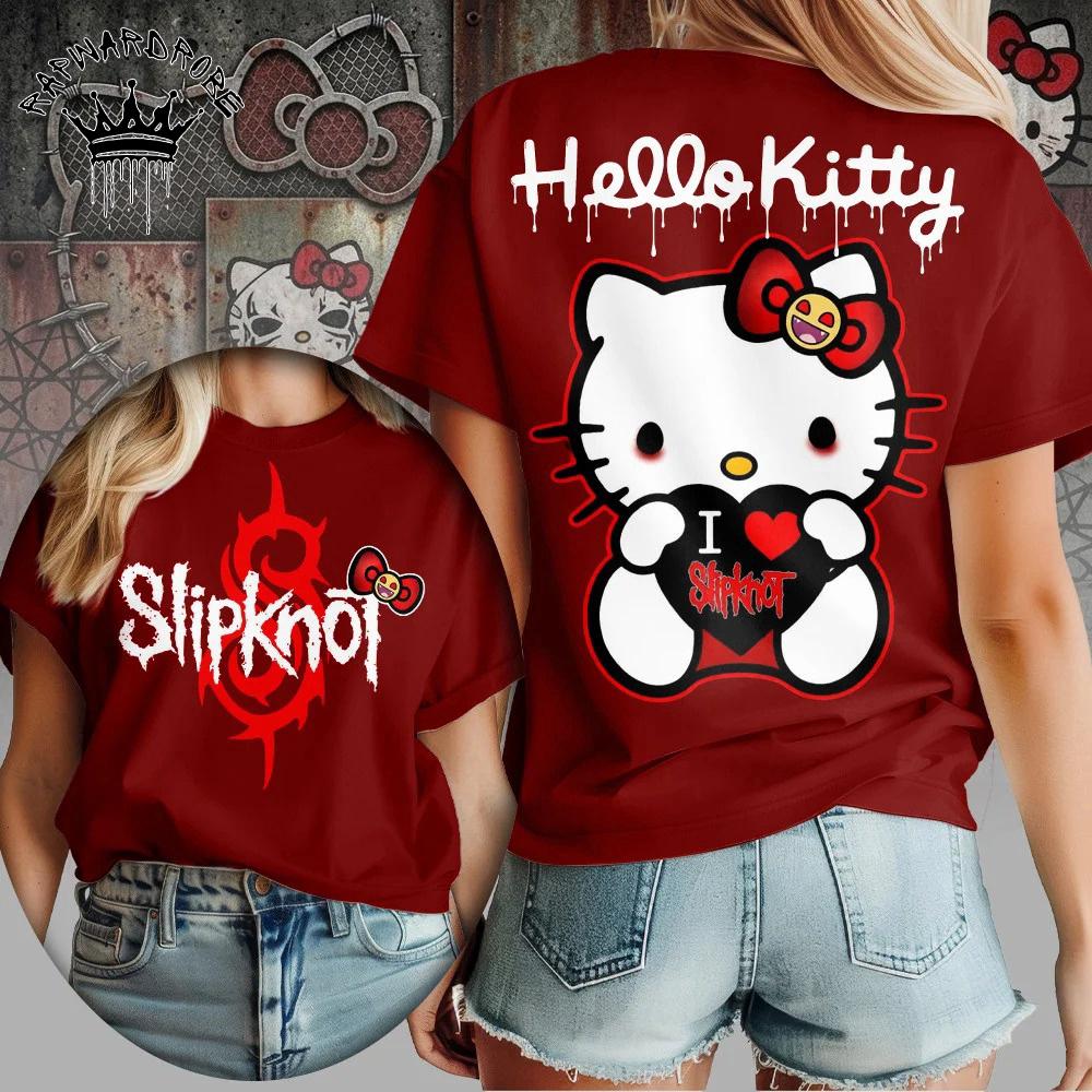 Slipknot Hello Kitty Mashup Graphic T-Shirt